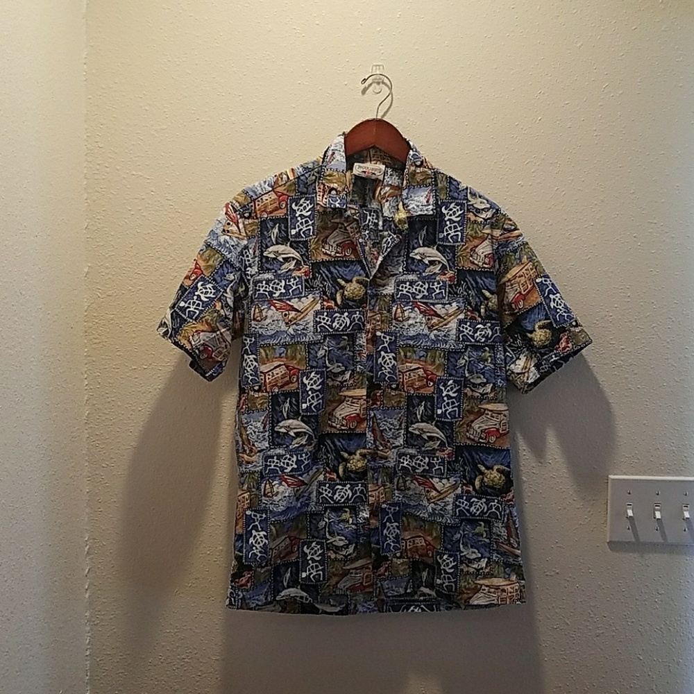 Pacific Legend Apparel Aloha Collared Shirt, Med